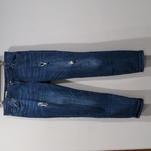 Kut from the Kloth Catherine Boyfriend Distressed Jeans Size 14 Medium Blue Wash